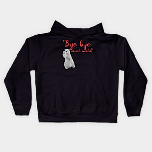 BEAR BYE WAVING Kids Hoodie